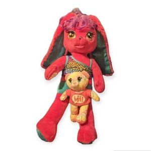 2 Build A Bear Plush Risa Honey Girl  Leopard Bunny Rainbow Stuffed Animal Lot
